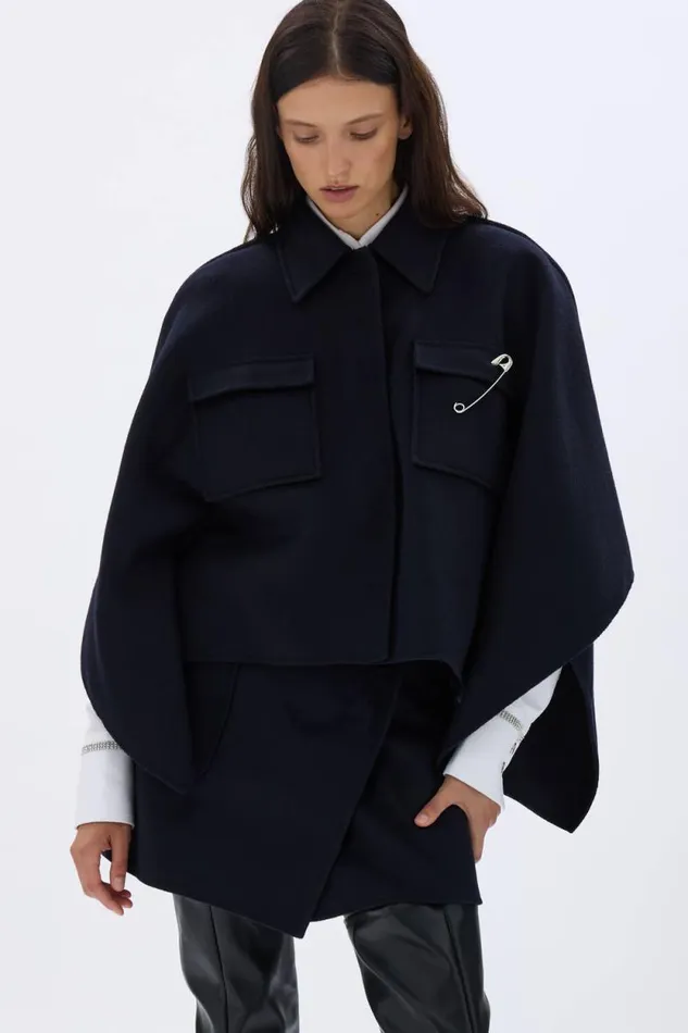 Women Reversable Cape Navy Blue Sonia Rykiel Jackets