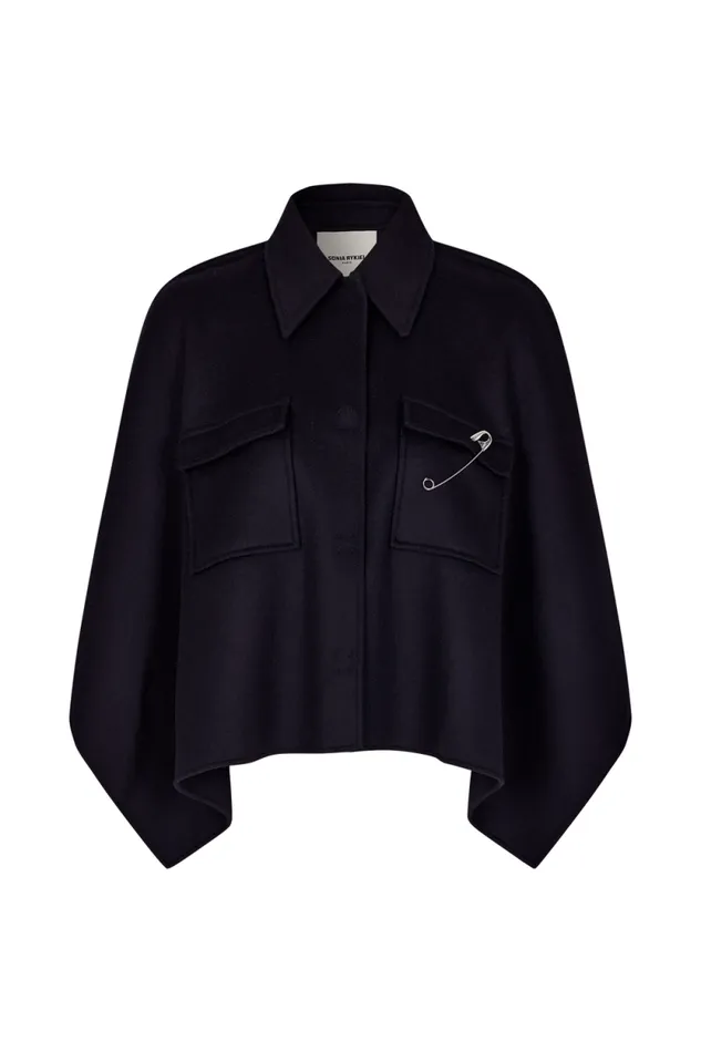 Women Reversable Cape Navy Blue Sonia Rykiel Jackets