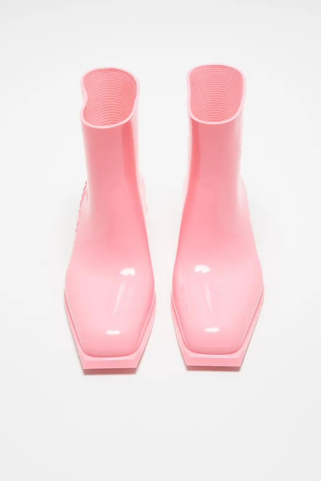 Women Rubber Ankle Boots Pale Pink Acne Studios Shoes