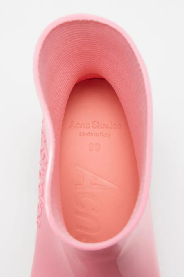 Women Rubber Ankle Boots Pale Pink Acne Studios Shoes