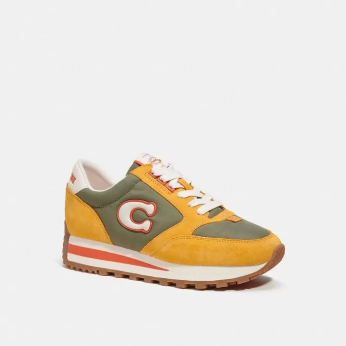 Women Runner Sneaker Army Greenbuttercup Coach Sneakers