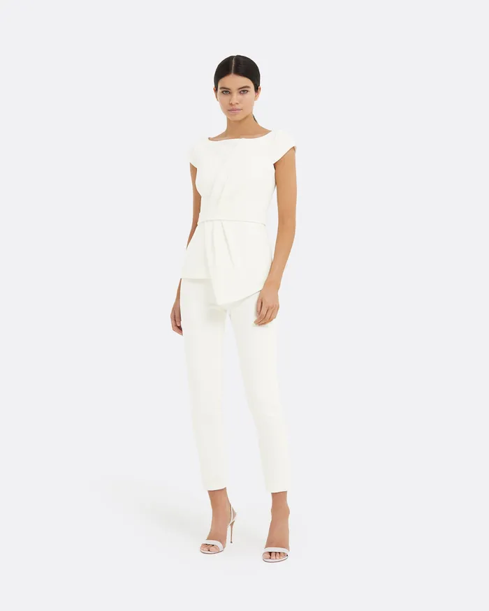 Women Safiyaa Adrianna Ivory Slim Trousers Ivory Trousers