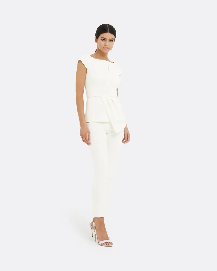 Women Safiyaa Adrianna Ivory Slim Trousers Ivory Trousers