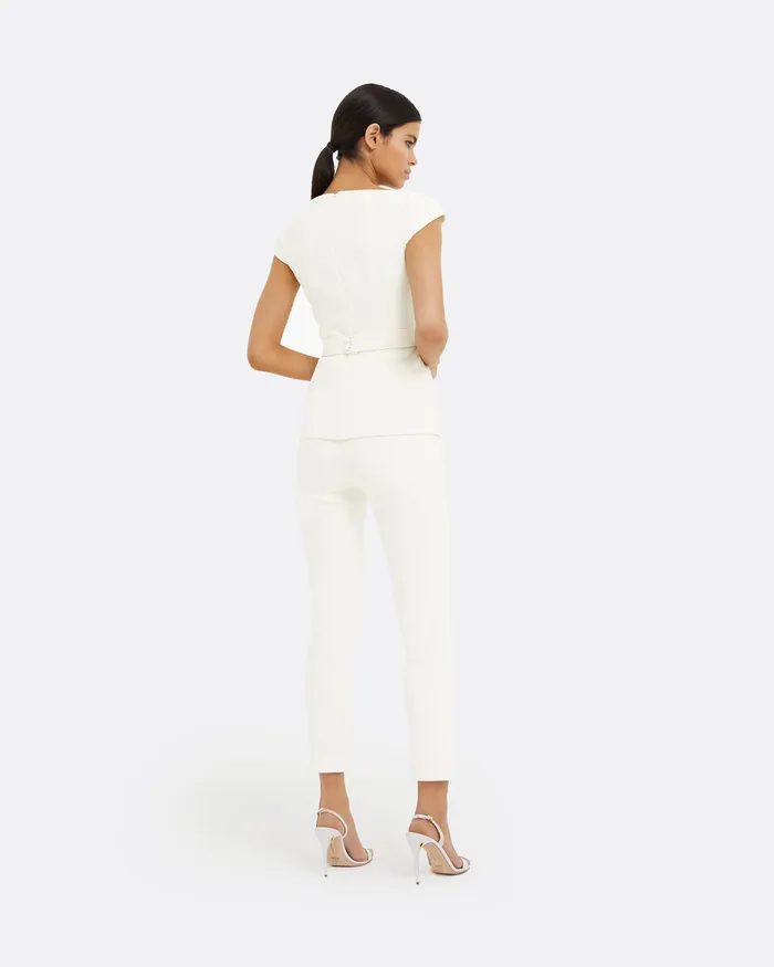 Women Safiyaa Adrianna Ivory Slim Trousers Ivory Trousers