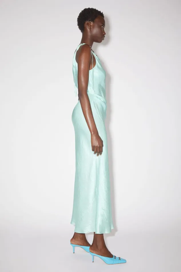 Women Satin Wrap Dress Spearmint Green Acne Studios Dresses