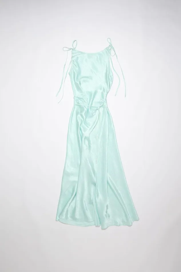 Women Satin Wrap Dress Spearmint Green Acne Studios Dresses