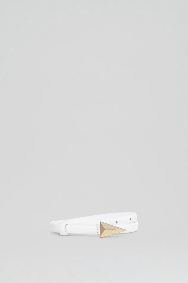 Women Scanlan Theodore Belts TRIANGLE TRIM BELT 12 Bianco Women Scanlan Theodore Belts TRIANGLE TRIM BELT 12 Bianco