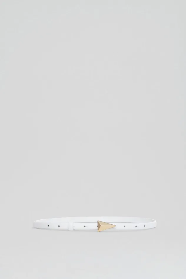 Women Scanlan Theodore Belts TRIANGLE TRIM BELT 12 Bianco Women Scanlan Theodore Belts TRIANGLE TRIM BELT 12 Bianco