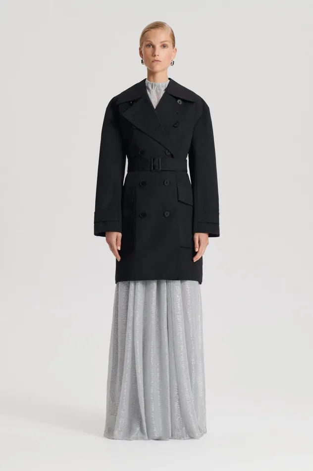 Women Scanlan Theodore Coats TRENCH COAT Black