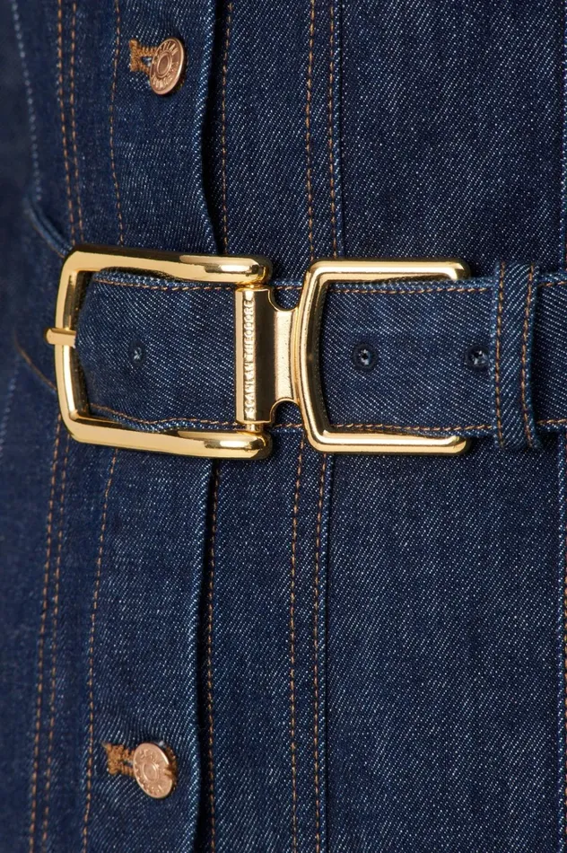 Women Scanlan Theodore Denim DENIM GOLD BUCKLE BELT Indigob