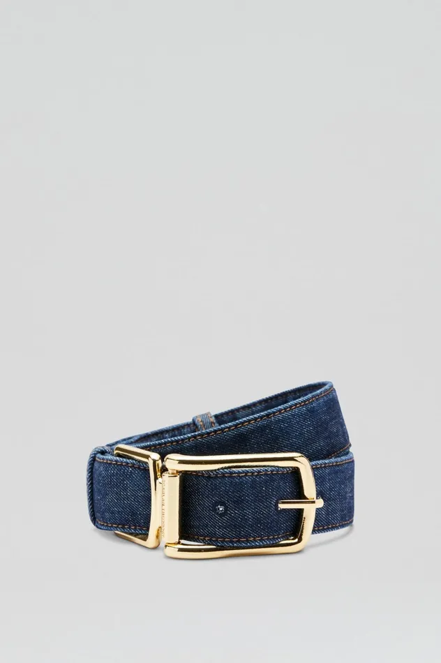 Women Scanlan Theodore Denim DENIM GOLD BUCKLE BELT Indigob Women Scanlan Theodore Denim DENIM GOLD BUCKLE BELT Indigob
