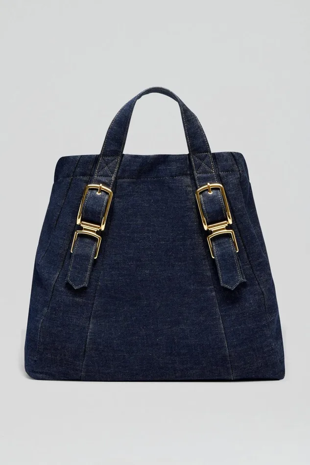 Women Scanlan Theodore Denim TAILORED DENIM TOTE Indigob Women Scanlan Theodore Denim TAILORED DENIM TOTE Indigob
