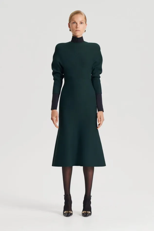 Women Scanlan Theodore Dresses CREPE KNIT COCOON DRESS Darkgreen Women Scanlan Theodore Dresses CREPE KNIT COCOON DRESS Darkgreen