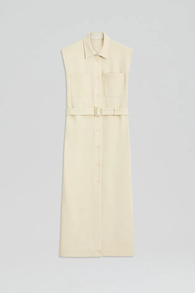 Women Scanlan Theodore Dresses ITALIAN PATCH POCKET DRESS Nougat Women Scanlan Theodore Dresses ITALIAN PATCH POCKET DRESS Nougat