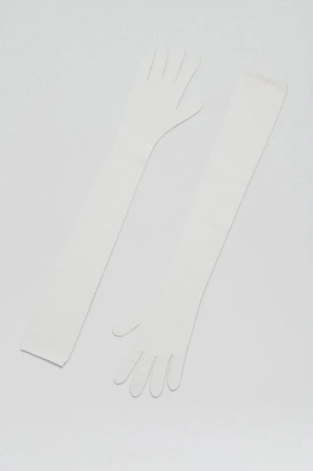 Women Scanlan Theodore Gloves CREPE KNIT GLOVES Cream Women Scanlan Theodore Gloves CREPE KNIT GLOVES Cream