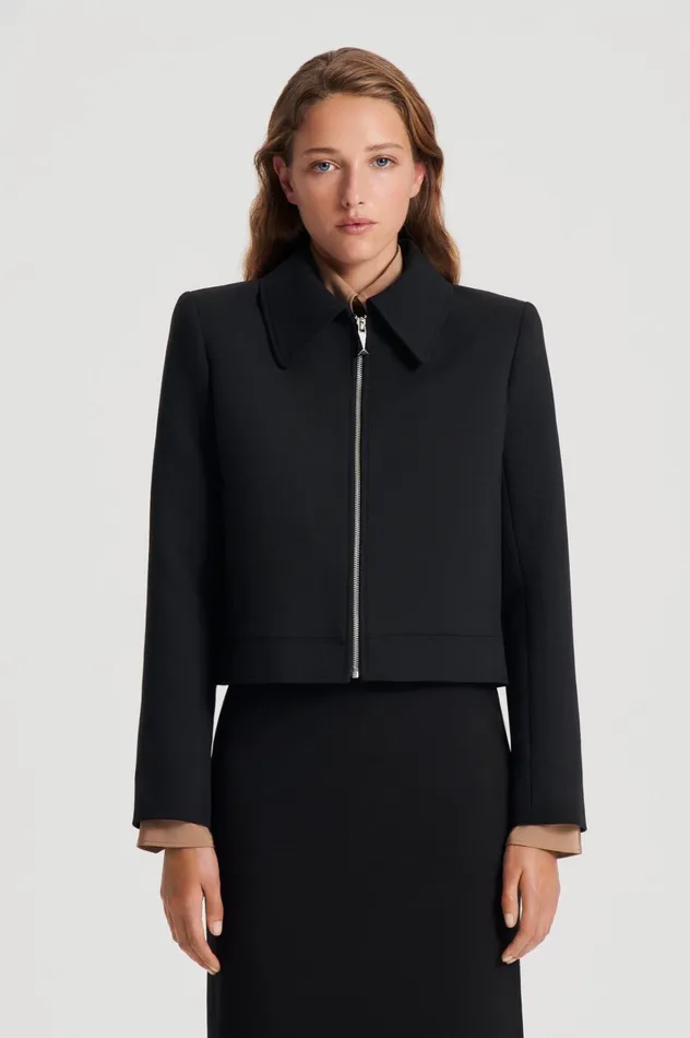 Women Scanlan Theodore Jackets CADY ZIP JACKET Black