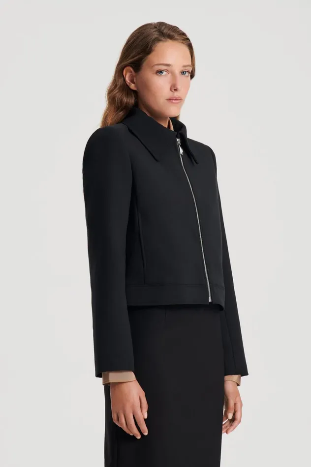Women Scanlan Theodore Jackets CADY ZIP JACKET Black