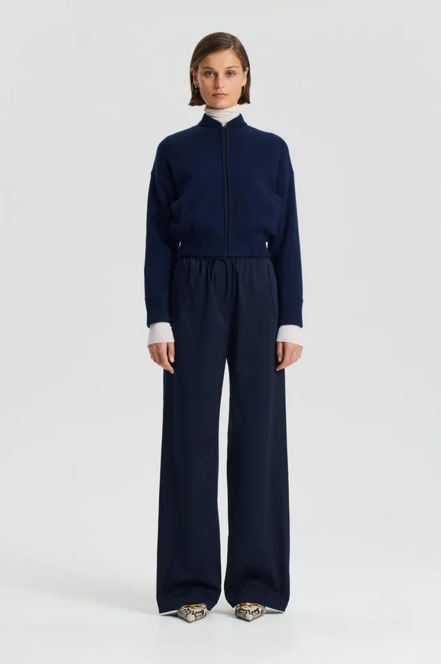 Women Scanlan Theodore Jackets CASHMERE BOMBER Navy X