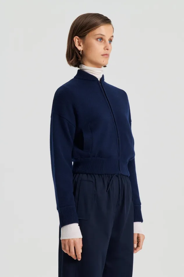 Women Scanlan Theodore Jackets CASHMERE BOMBER Navy X Women Scanlan Theodore Jackets CASHMERE BOMBER Navy X
