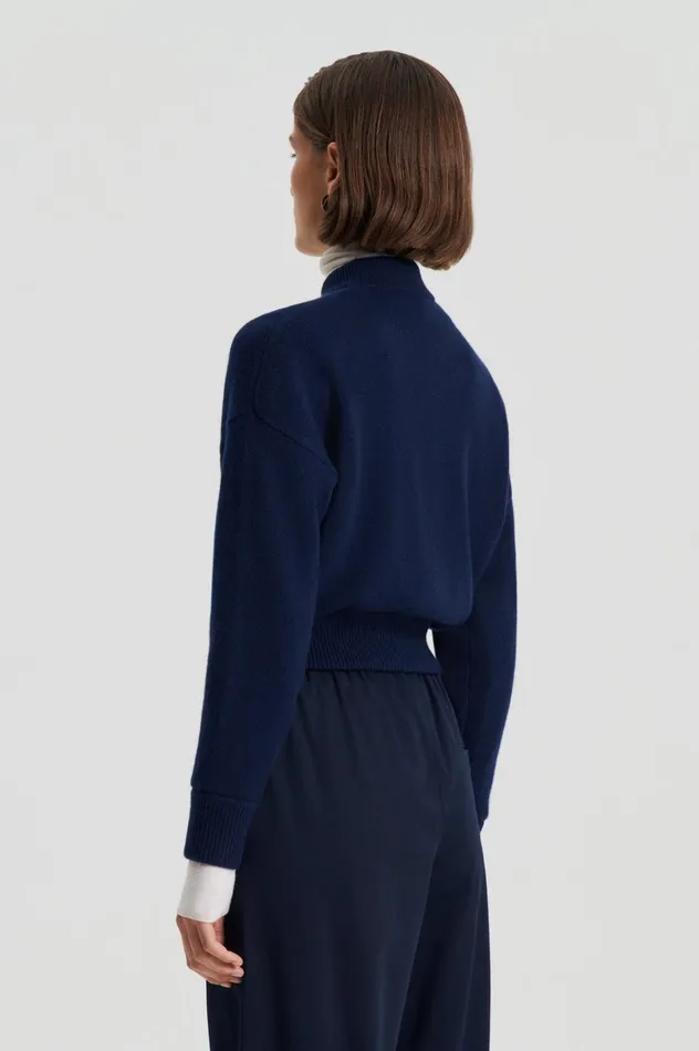 Women Scanlan Theodore Jackets CASHMERE BOMBER Navy X Women Scanlan Theodore Jackets CASHMERE BOMBER Navy X