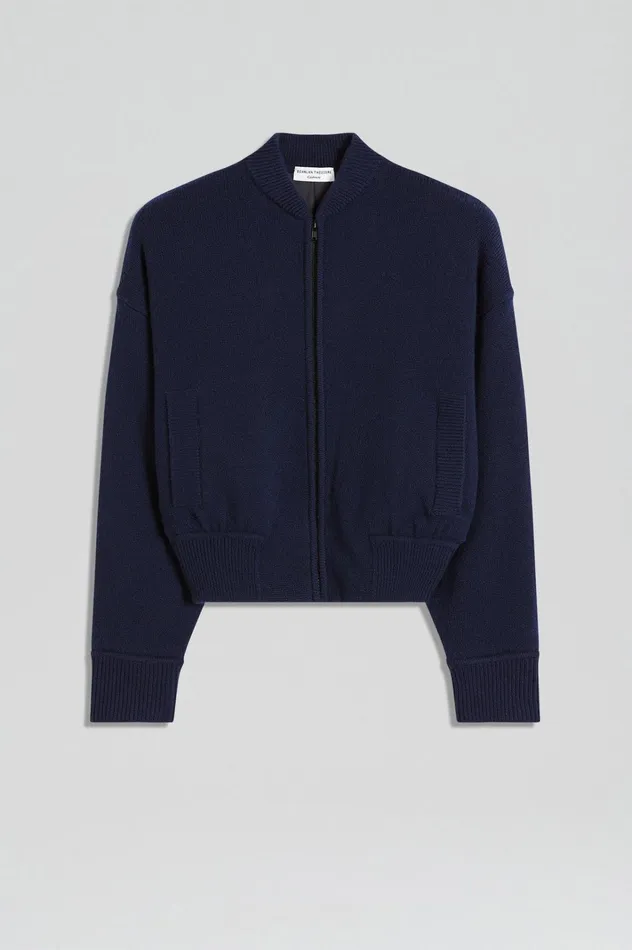 Women Scanlan Theodore Jackets CASHMERE BOMBER Navy X Women Scanlan Theodore Jackets CASHMERE BOMBER Navy X