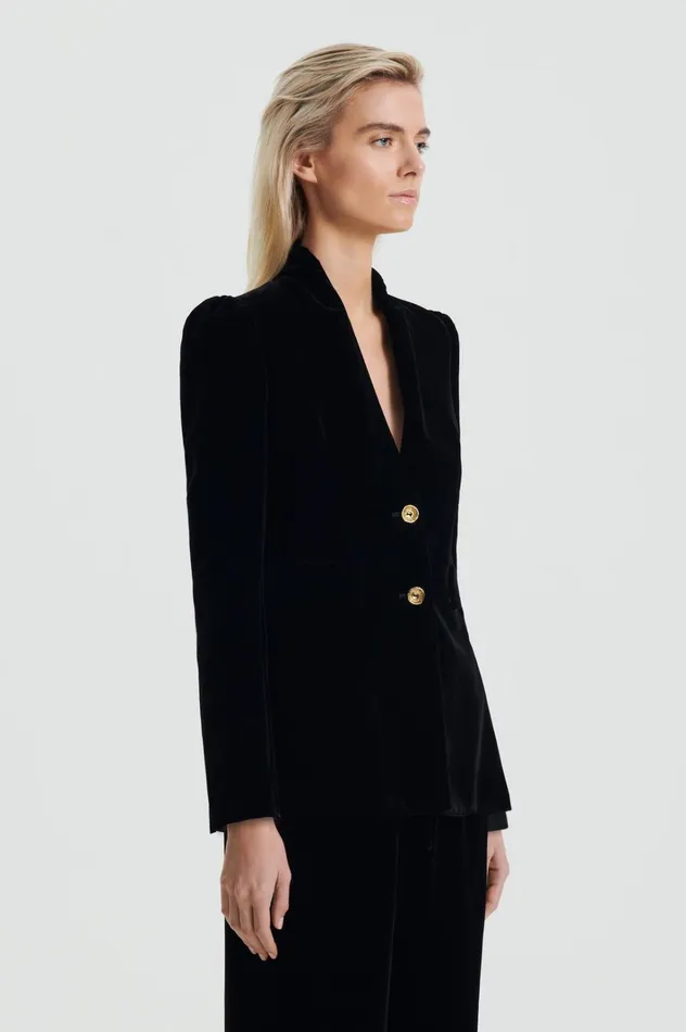 Women Scanlan Theodore Jackets VELVET JACKET Black Women Scanlan Theodore Jackets VELVET JACKET Black