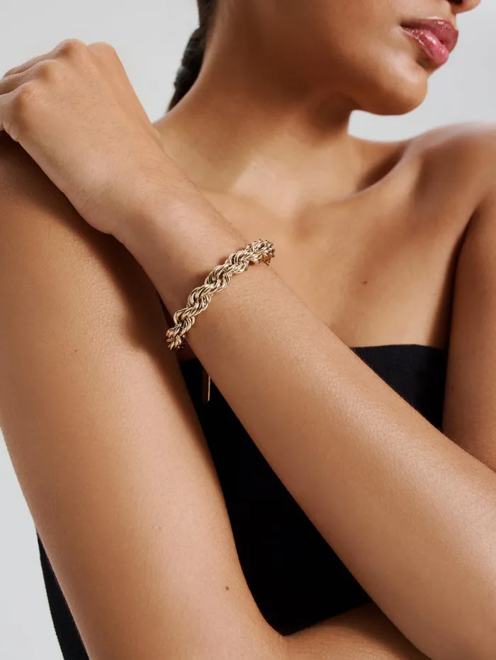 Women Scanlan Theodore Jewelry CHUNKY ROPE CHAIN BRACELET Lightgold