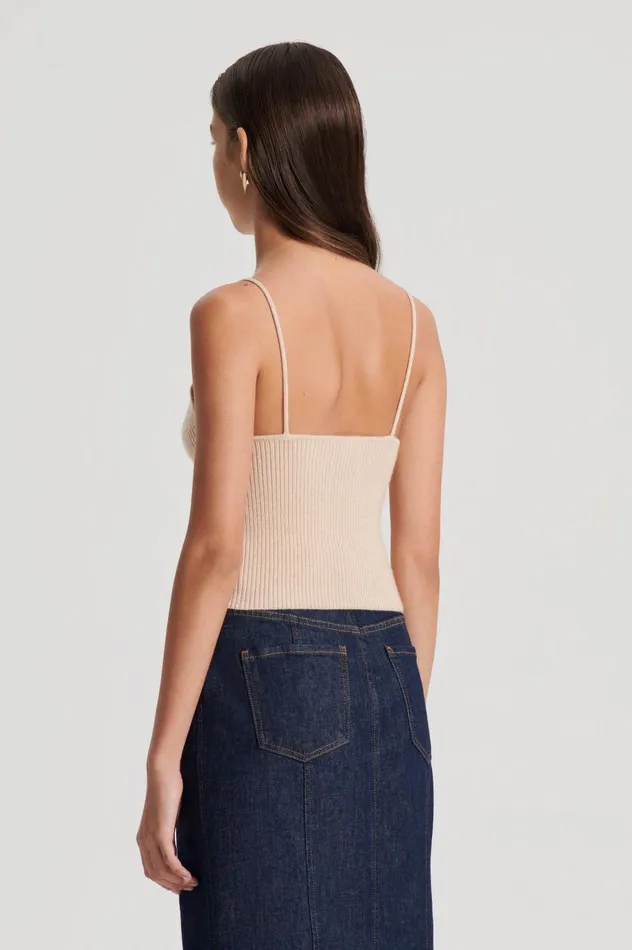 Women Scanlan Theodore Knitwear CASHMERE CAMISOLE Oat Women Scanlan Theodore Knitwear CASHMERE CAMISOLE Oat