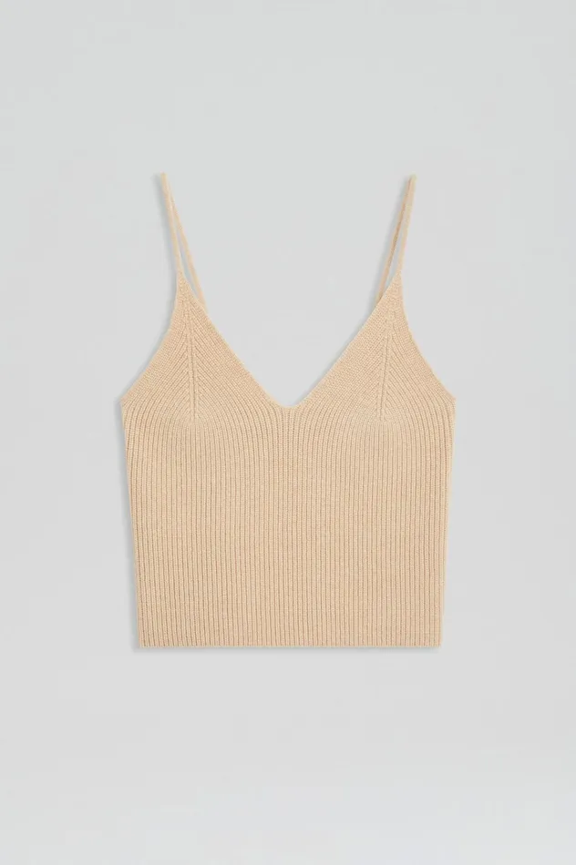 Women Scanlan Theodore Knitwear CASHMERE CAMISOLE Oat Women Scanlan Theodore Knitwear CASHMERE CAMISOLE Oat