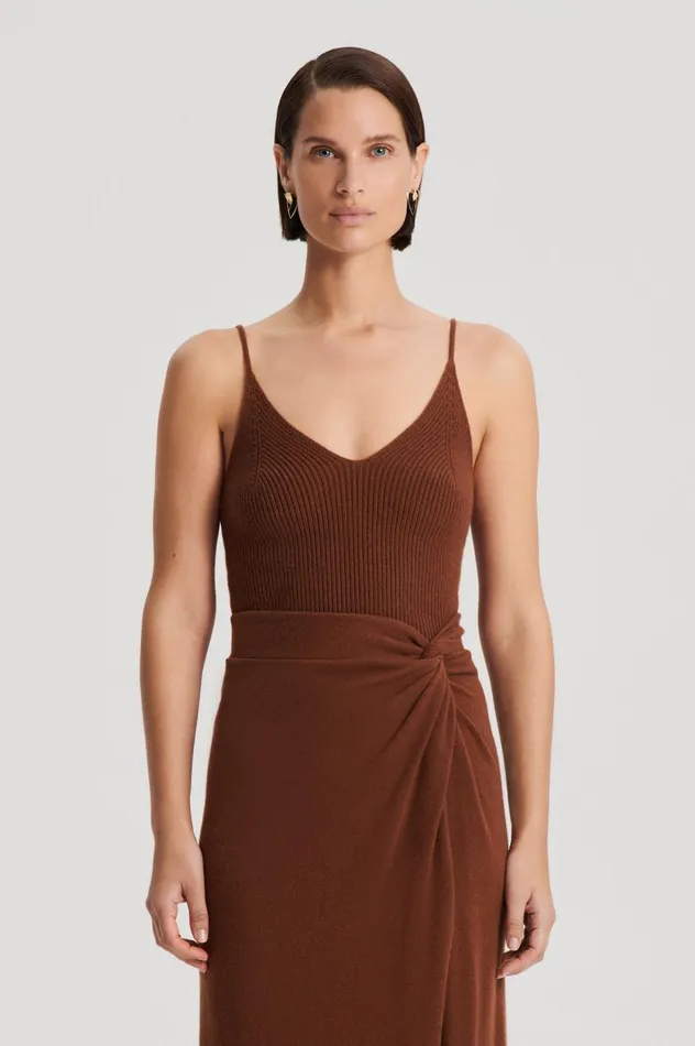 Women Scanlan Theodore Knitwear CASHMERE CAMISOLE Spice Women Scanlan Theodore Knitwear CASHMERE CAMISOLE Spice