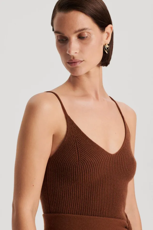 Women Scanlan Theodore Knitwear CASHMERE CAMISOLE Spice Women Scanlan Theodore Knitwear CASHMERE CAMISOLE Spice