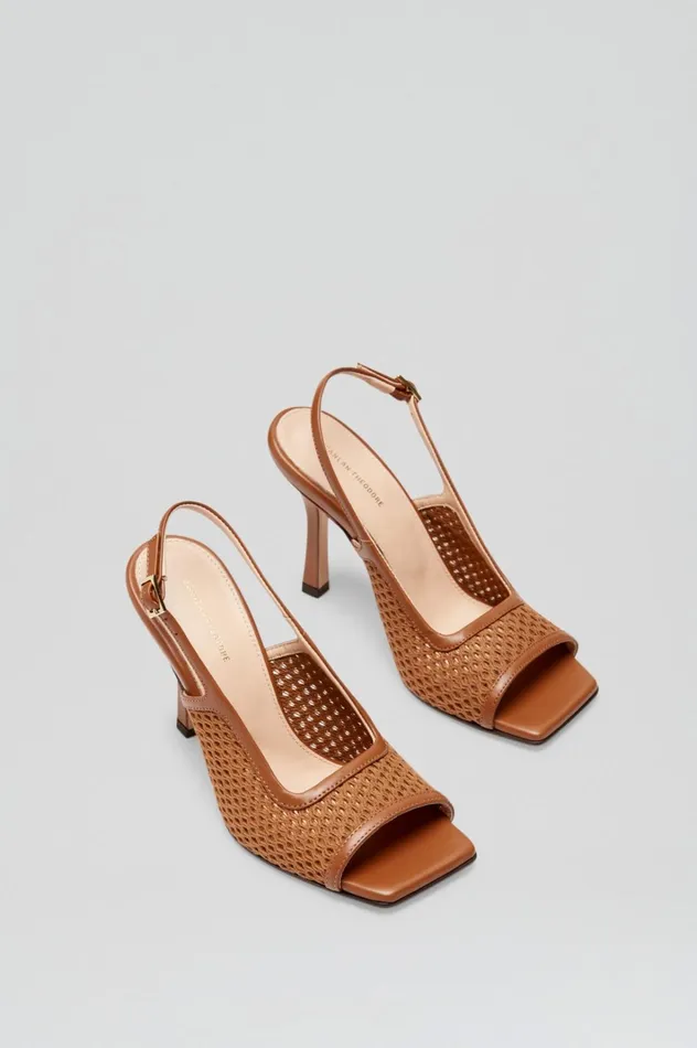 Women Scanlan Theodore Shoes MESH SLINGBACK 95 Tan