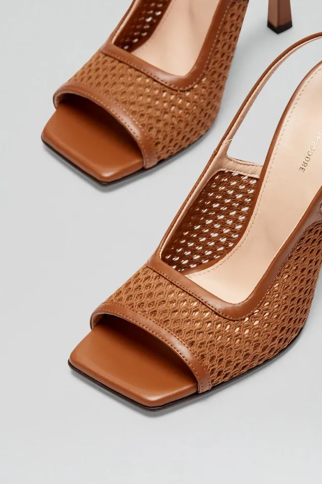 Women Scanlan Theodore Shoes MESH SLINGBACK 95 Tan