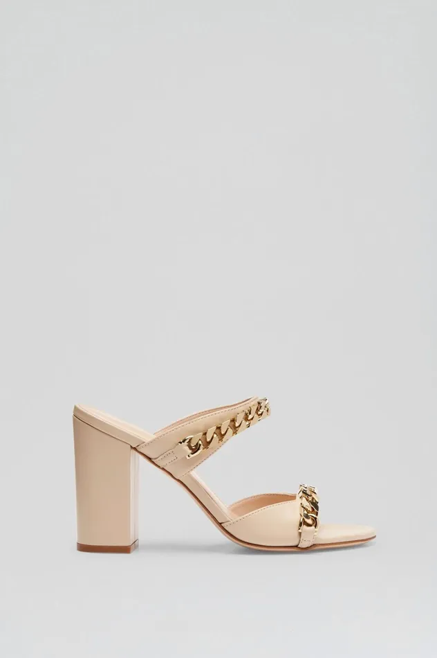 Women Scanlan Theodore Shoes SANDAL WITH CHAINS DETAIL 95 Nougat