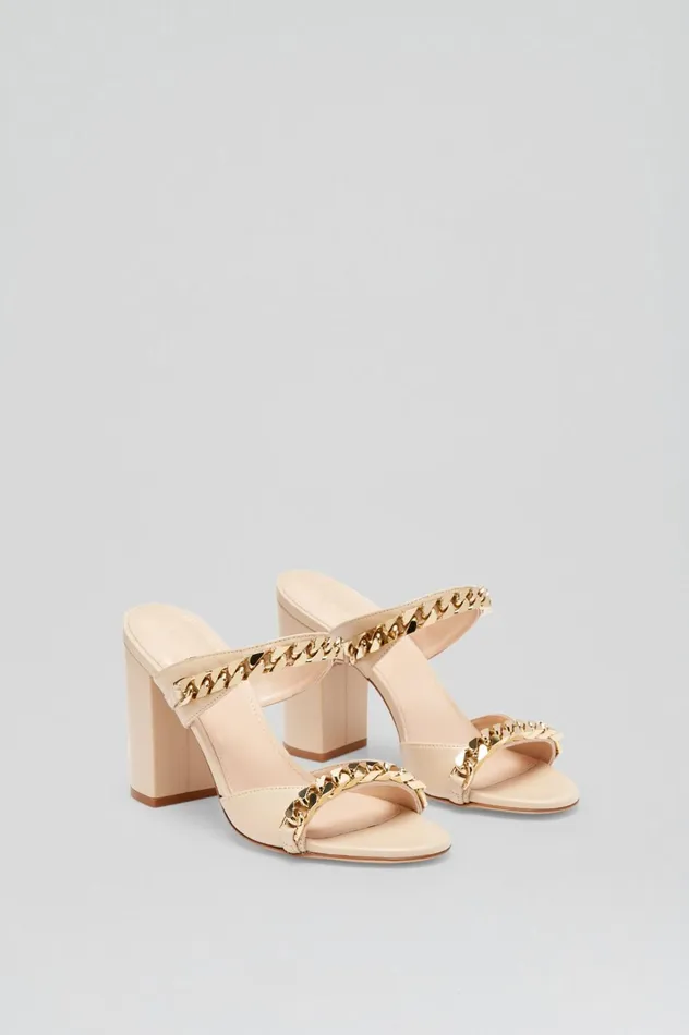 Women Scanlan Theodore Shoes SANDAL WITH CHAINS DETAIL 95 Nougat Women Scanlan Theodore Shoes SANDAL WITH CHAINS DETAIL 95 Nougat