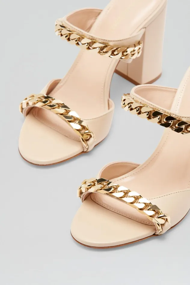 Women Scanlan Theodore Shoes SANDAL WITH CHAINS DETAIL 95 Nougat Women Scanlan Theodore Shoes SANDAL WITH CHAINS DETAIL 95 Nougat