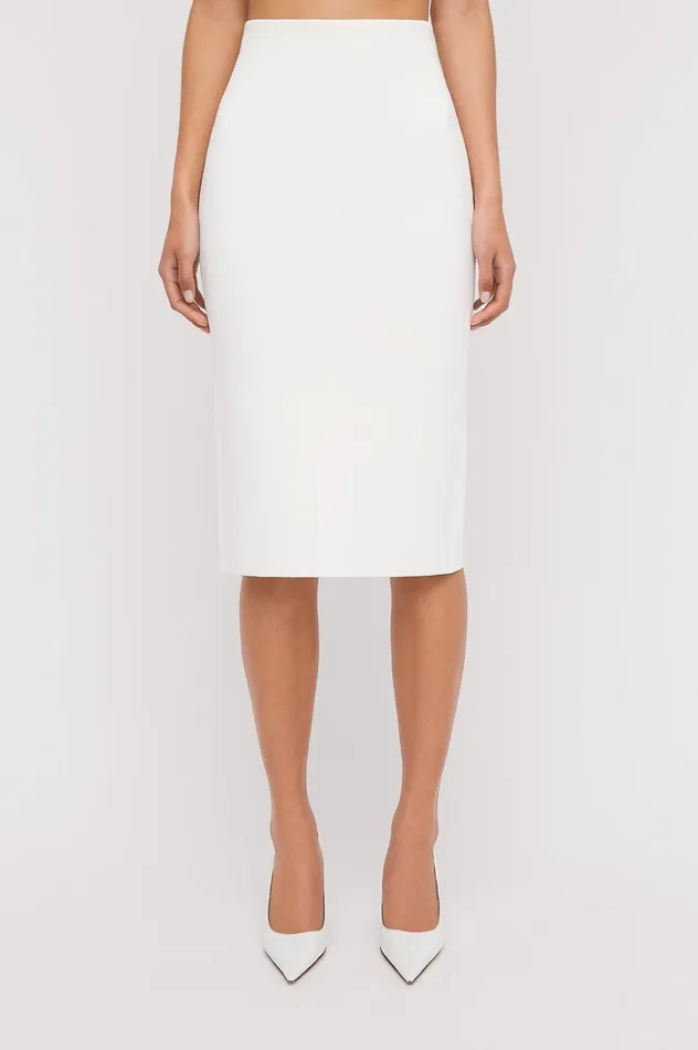 Women Scanlan Theodore Skirts CREPE KNIT PENCIL SKIRT Cream