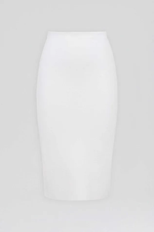 Women Scanlan Theodore Skirts CREPE KNIT PENCIL SKIRT Cream