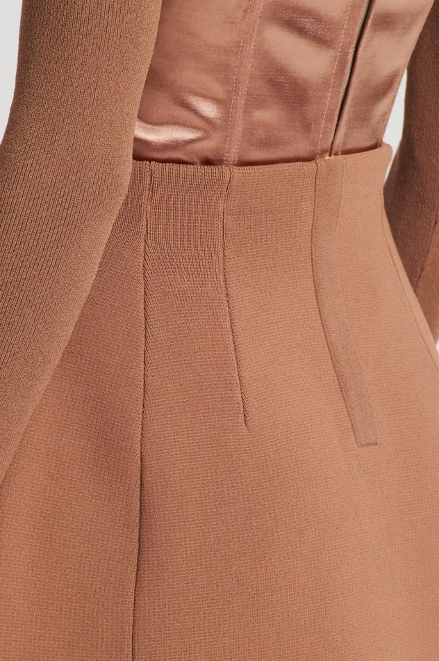 Women Scanlan Theodore Skirts CREPE KNIT PEPLUM SKIRT Spice