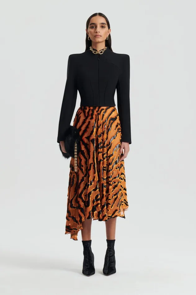 Women Scanlan Theodore Skirts FRENCH BURNT OUT SKIRT Burntorange