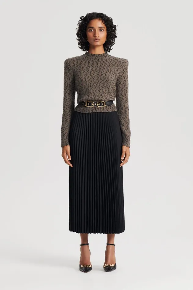 Women Scanlan Theodore Skirts TWILL PLEAT SKIRT Black