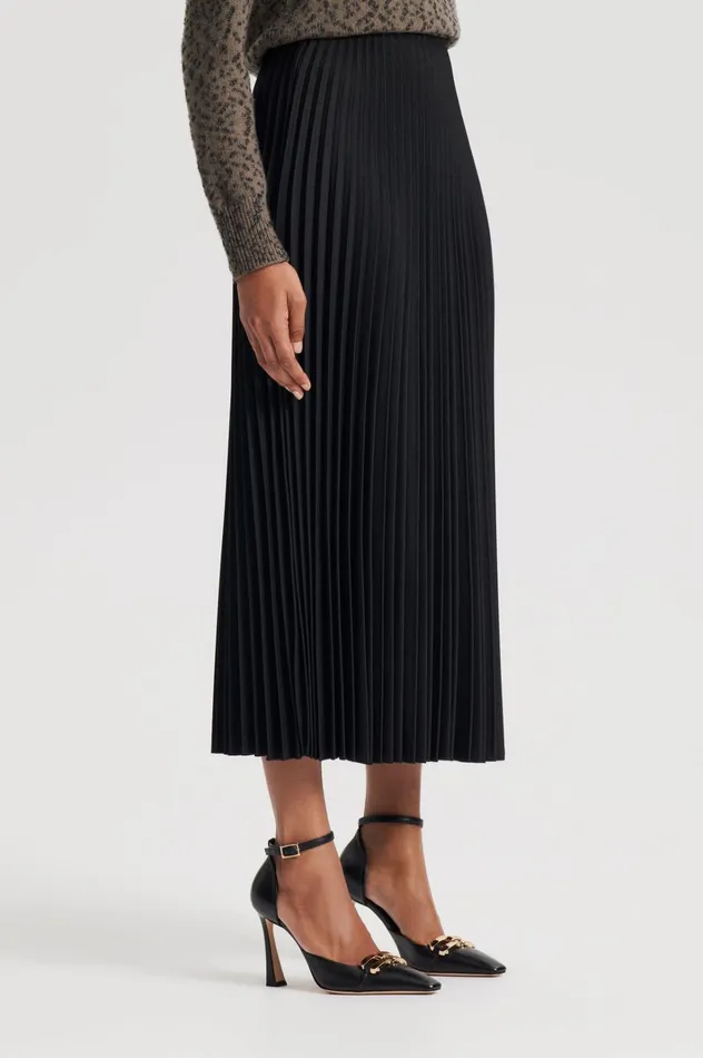 Women Scanlan Theodore Skirts TWILL PLEAT SKIRT Black Women Scanlan Theodore Skirts TWILL PLEAT SKIRT Black