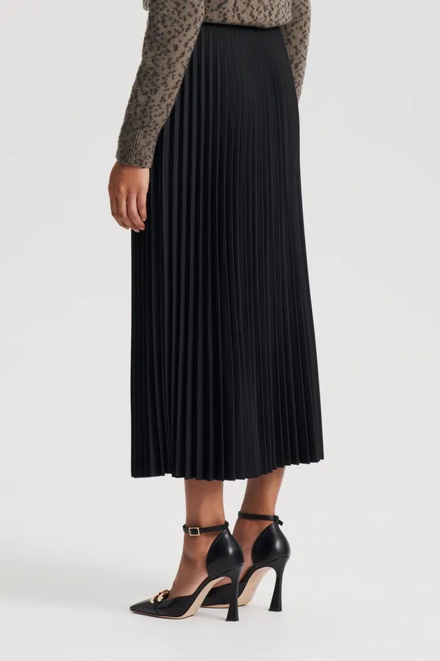 Women Scanlan Theodore Skirts TWILL PLEAT SKIRT Black Women Scanlan Theodore Skirts TWILL PLEAT SKIRT Black