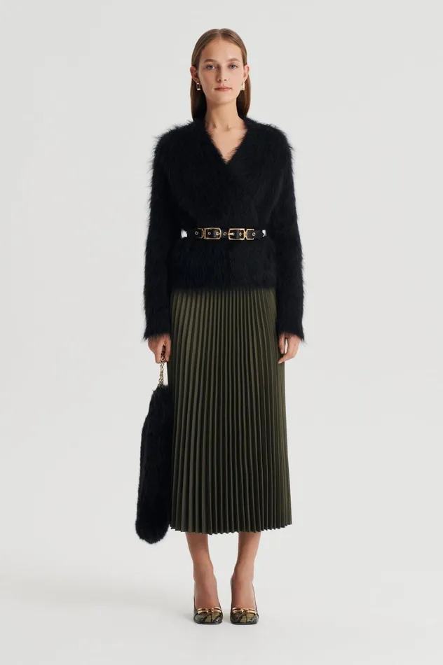 Women Scanlan Theodore Skirts TWILL PLEAT SKIRT Jungle