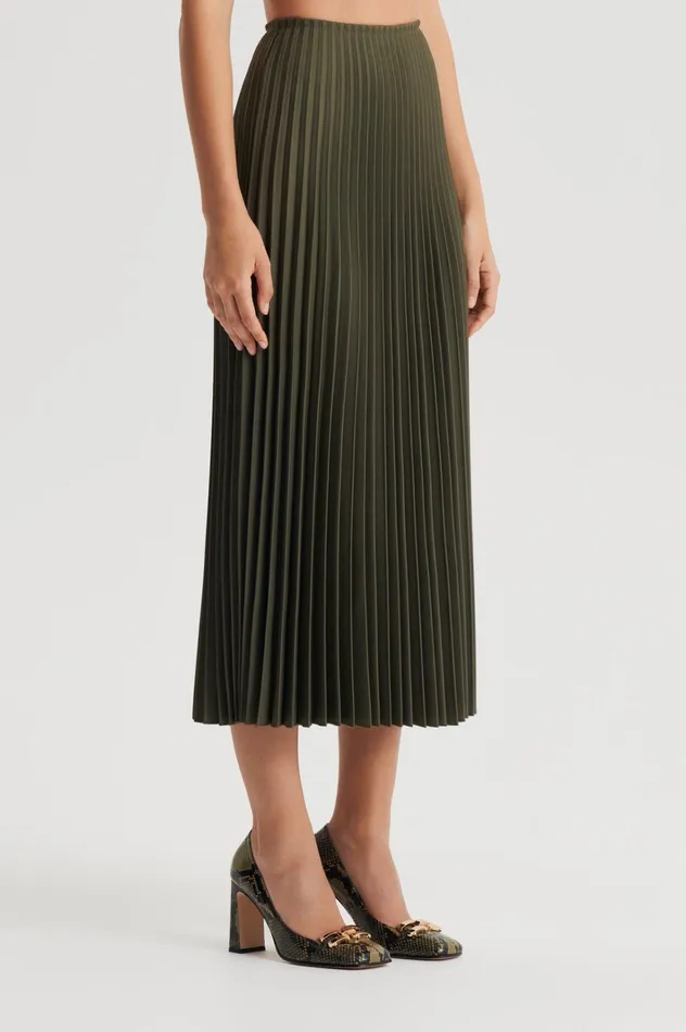 Women Scanlan Theodore Skirts TWILL PLEAT SKIRT Jungle Women Scanlan Theodore Skirts TWILL PLEAT SKIRT Jungle