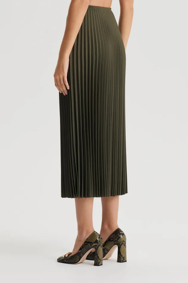 Women Scanlan Theodore Skirts TWILL PLEAT SKIRT Jungle Women Scanlan Theodore Skirts TWILL PLEAT SKIRT Jungle