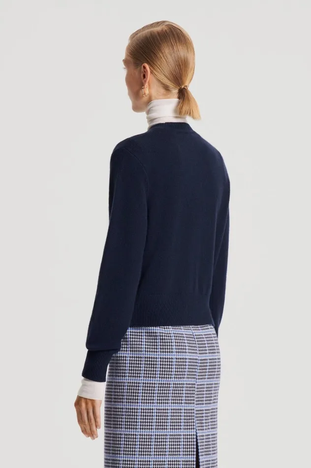 Women Scanlan Theodore Sweaters CASHMERE CREW SWEATER Navy Women Scanlan Theodore Sweaters CASHMERE CREW SWEATER Navy