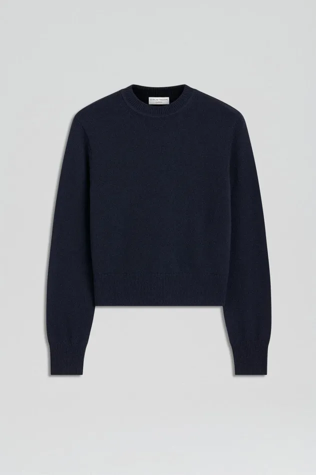 Women Scanlan Theodore Sweaters CASHMERE CREW SWEATER Navy Women Scanlan Theodore Sweaters CASHMERE CREW SWEATER Navy