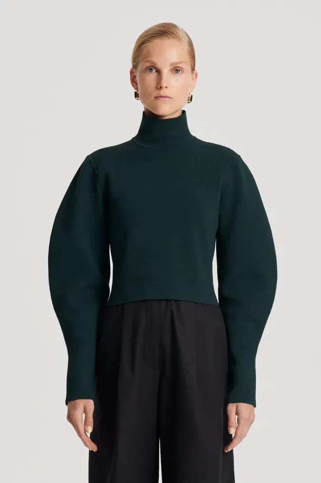 Women Scanlan Theodore Tops CREPE KNIT COCOON SLEEVE SWEATER Darkgreen Women Scanlan Theodore Tops CREPE KNIT COCOON SLEEVE SWEATER Darkgreen