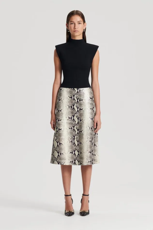 Women Scanlan Theodore Tops CREPE KNIT MILANO SLVLSS TOP Black